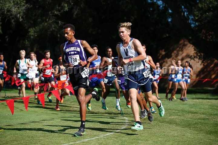 2014StanfordD1Boys-034.JPG - D1 boys race at the Stanford Invitational, September 27, Stanford Golf Course, Stanford, California.